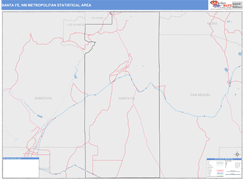 Santa Fe Metro Area Digital Map Color Cast Style